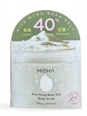 Midha Korean Rice Mung Bean Salt Body Scrub - Fresh Green k beauty